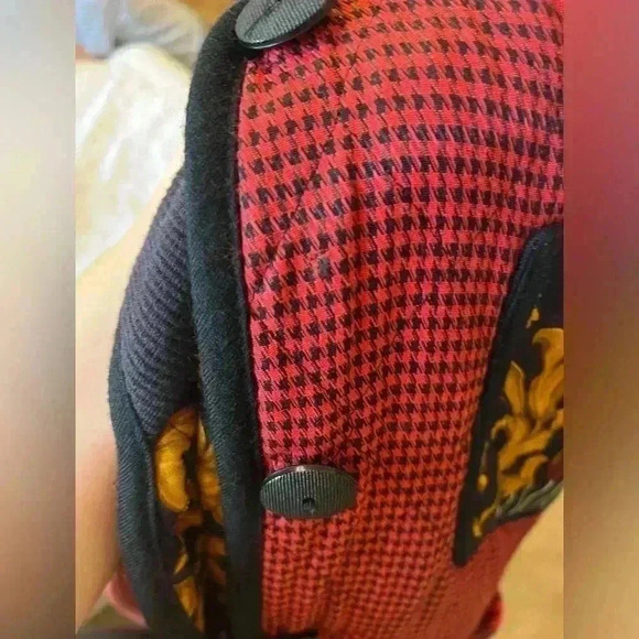 Vintage CANVASBACKS LUTTON & HORSFIELD Red Black Buffalo Plaid Jacket Medium - Picture 7 of 7